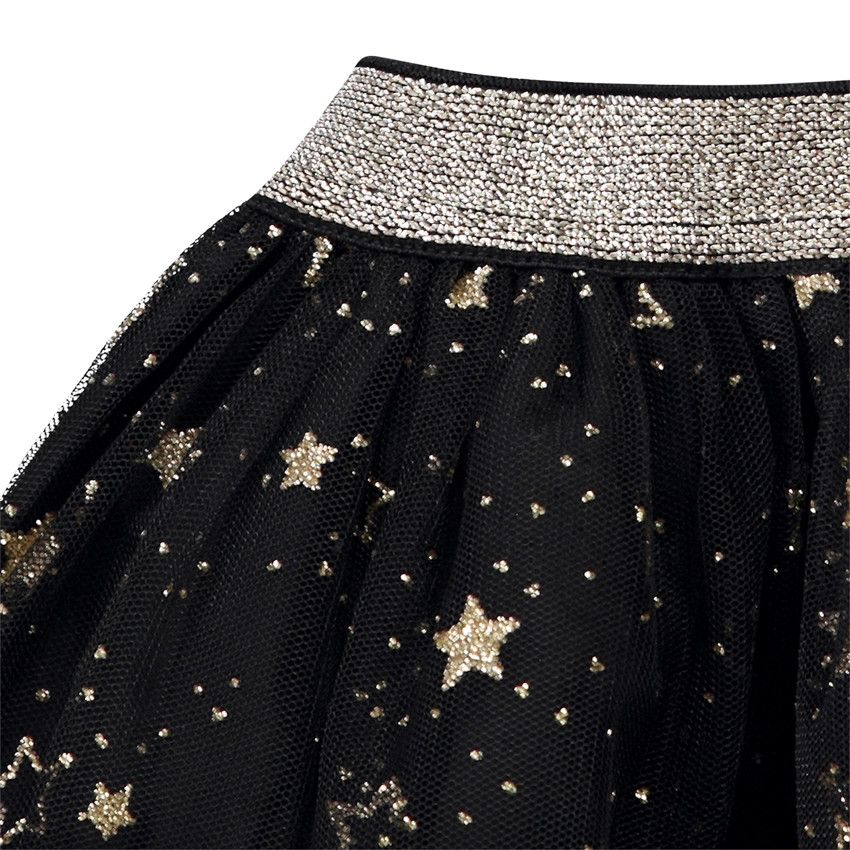 Jupe courte en tulle imprimé étoiles pour bébé fille - Noir