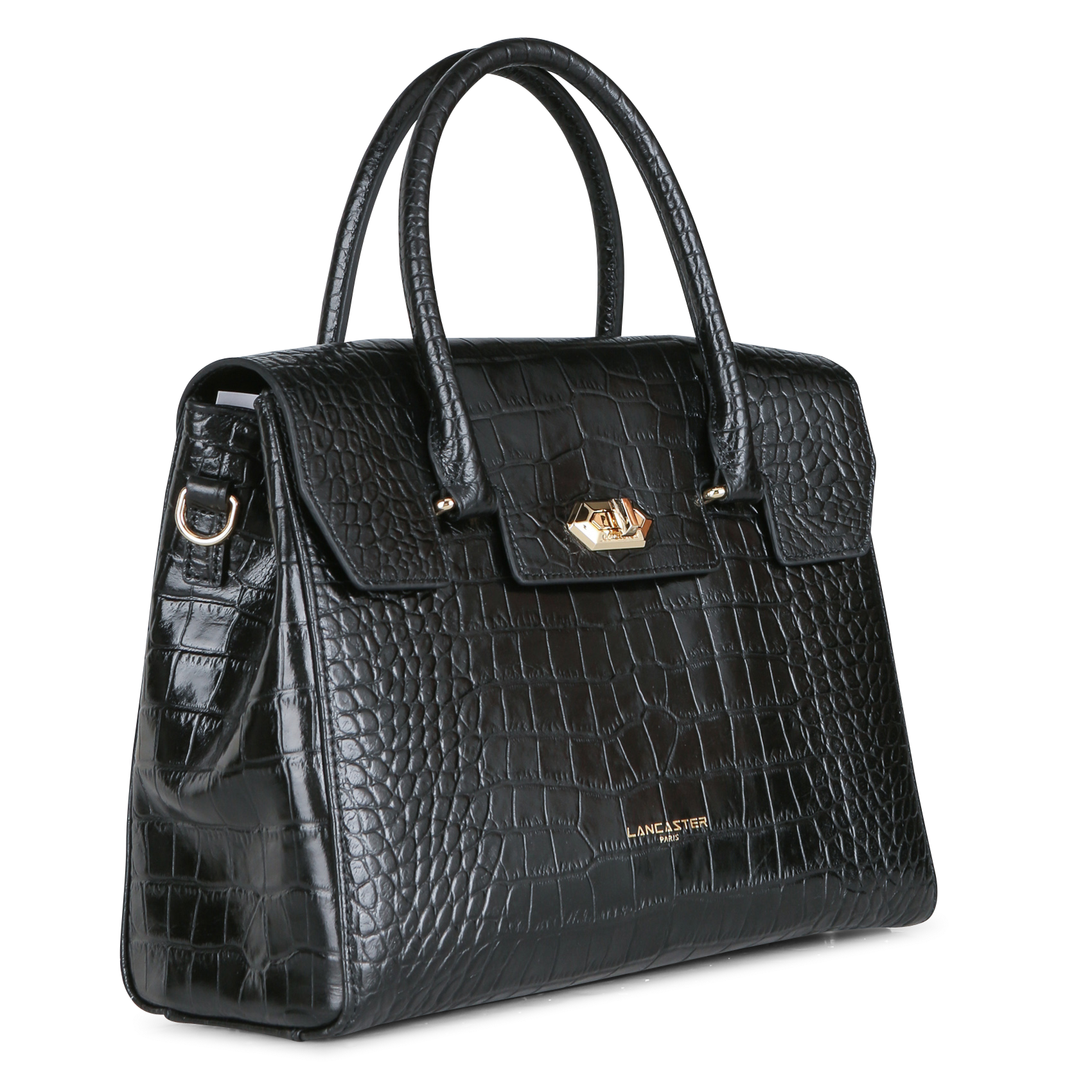EXO - Sac cabas en cuir embossé croco | Noir
