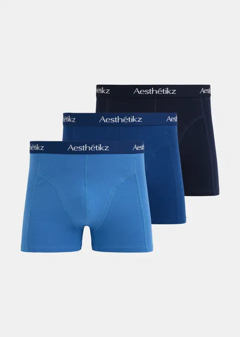 Boxer 3-pack blauw blauw (BLW)