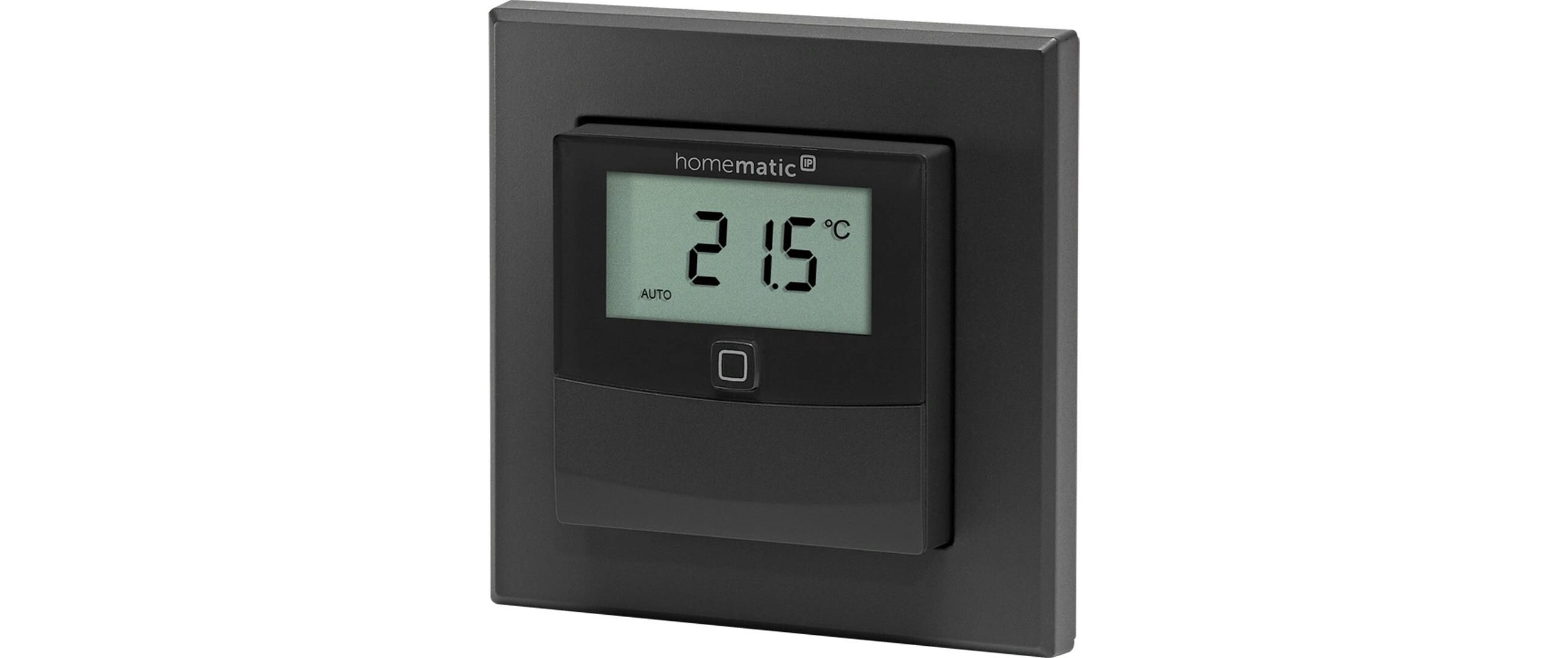 Funk-Temperatur- und Luftfeuchtigkeitssensor - AnthrazitSmart Home Temperatur- und Luftfeuchtigkeitssensor mit Display – HmIP-STHD-A