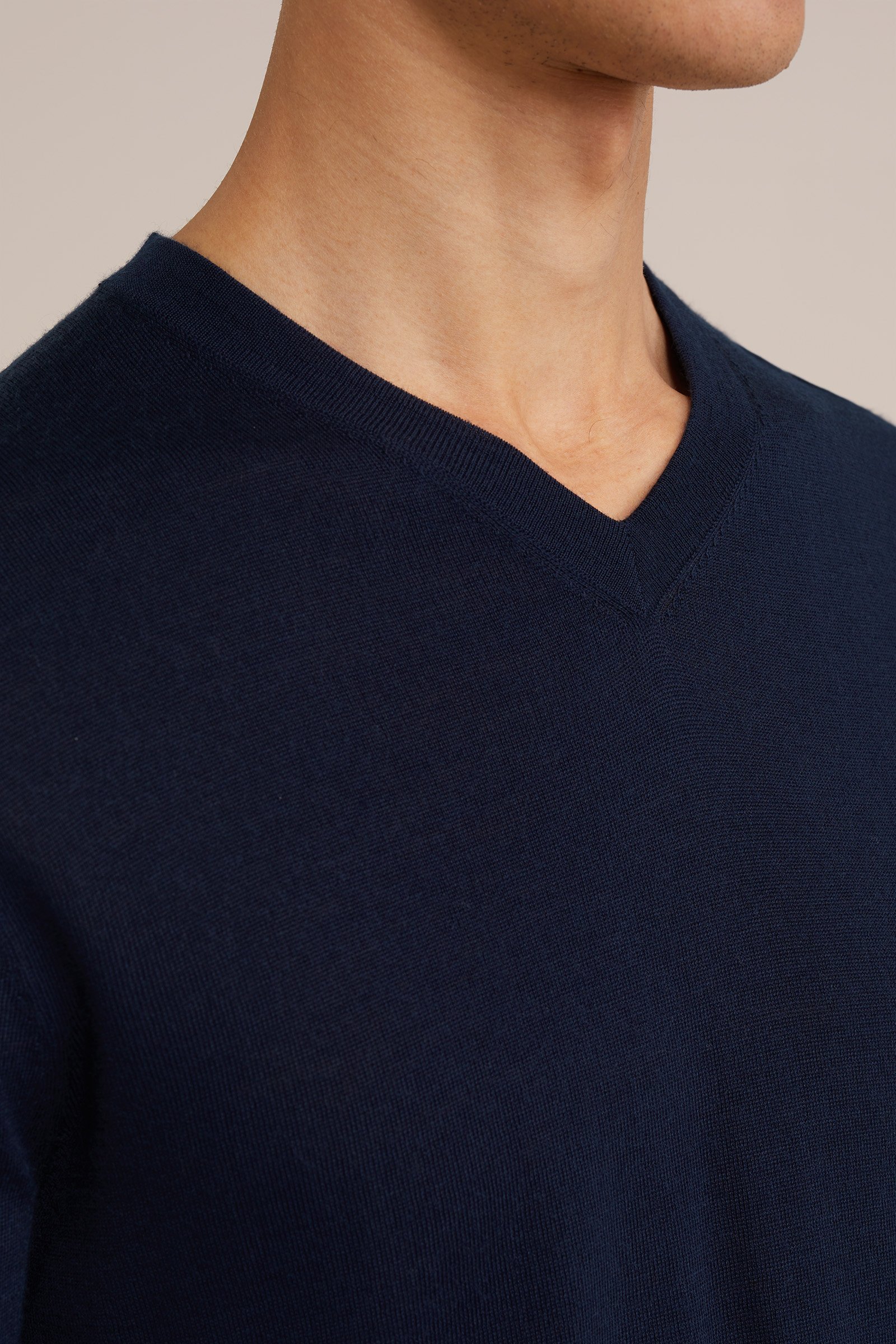 trui van merinowol Fundamentals Marineblauw