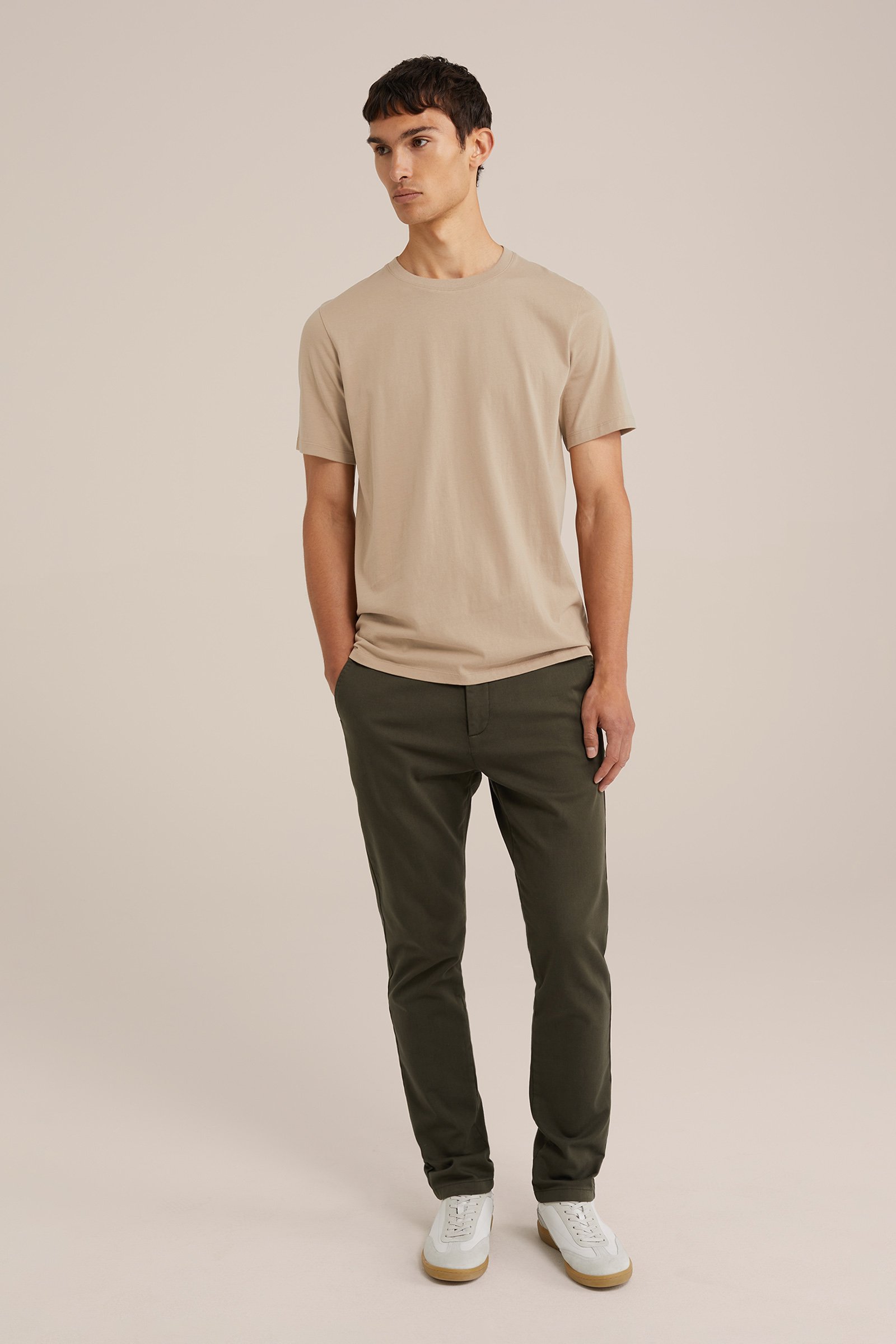 T-shirt van 100% katoen WE Fashion Beige