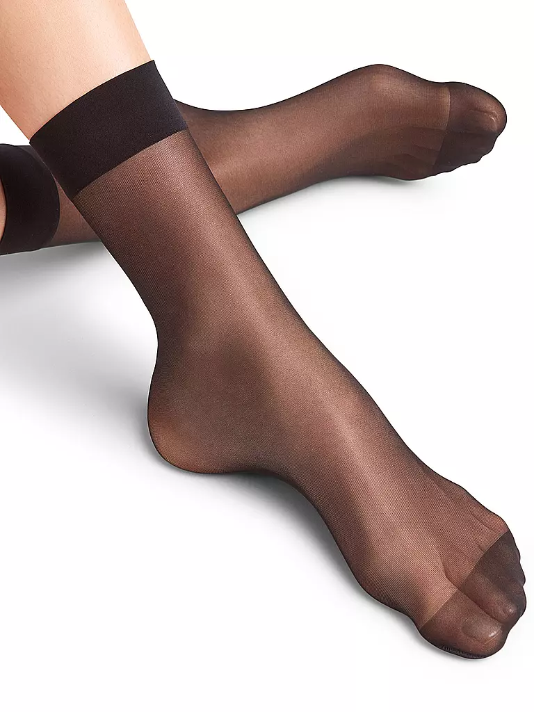FALKE Söckchen SEIDENGLATT 15 DEN black schwarz