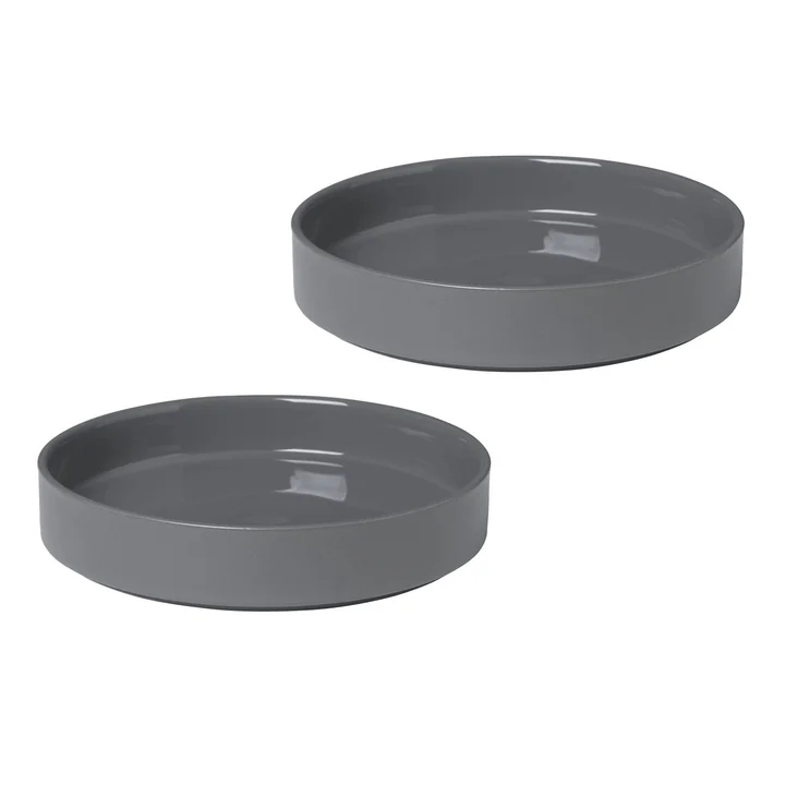 Blomus - Pilar Teller (tief), pewter (2er-Set)