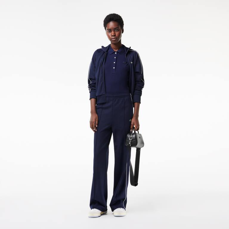 Polo L.12.D slim fit en mini piqué stretch Manches Courtes - Bleu - Lacoste - Femme