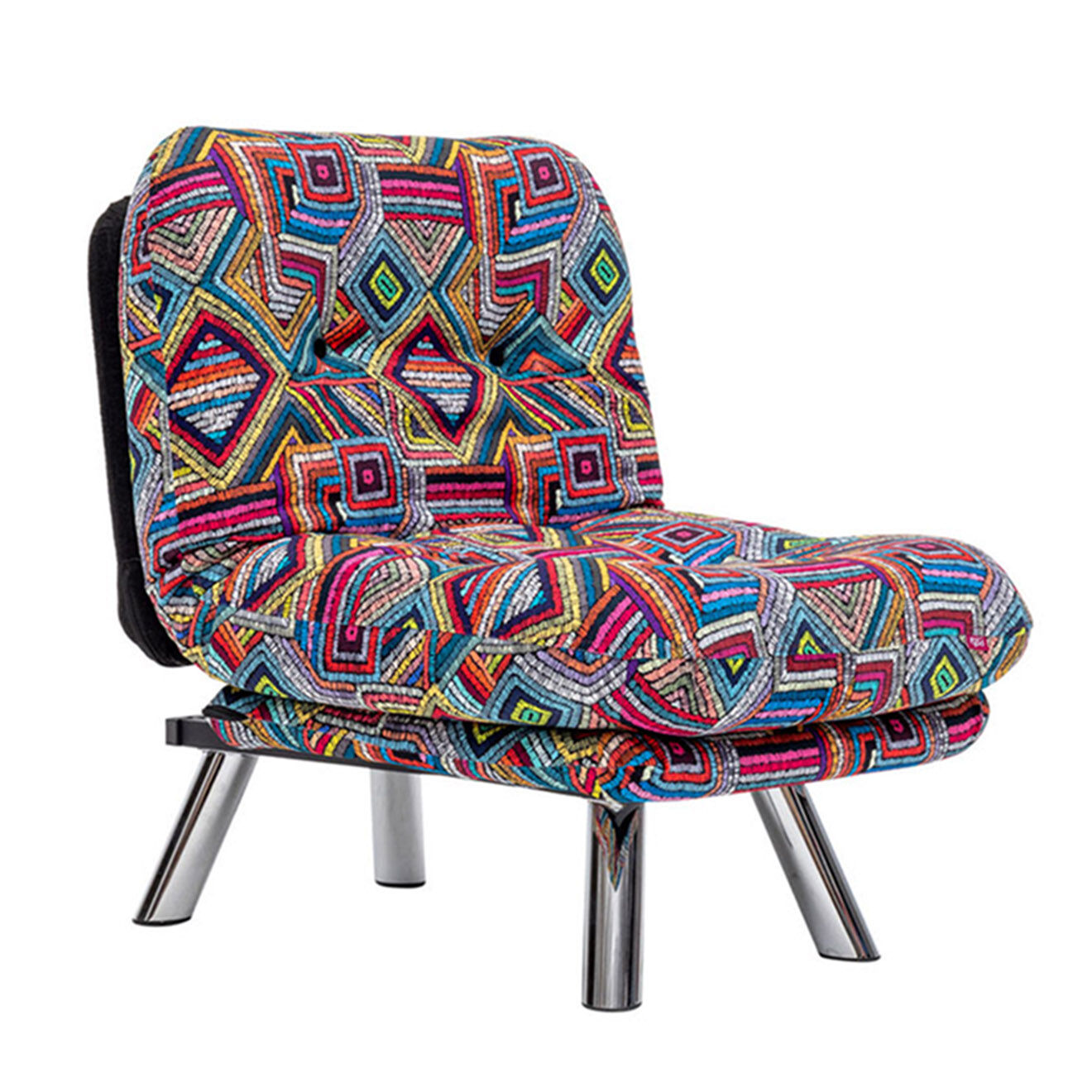 Homitis Fauteuil convertible pouf Misa multicolore - 120x68x26 cm