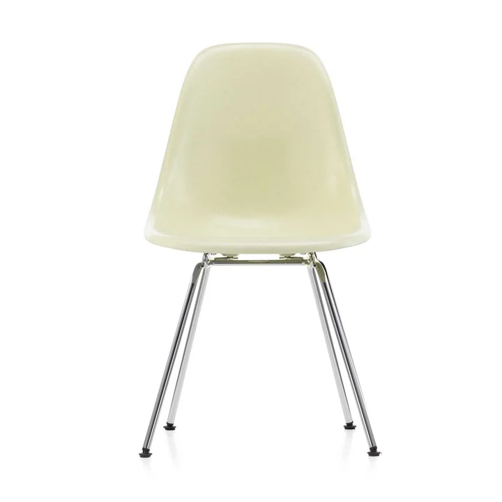 Vitra - Eames Fiberglass Side Chair DSX, basic dark / Eames elephant hide grey (Filzgleiter basic dark)