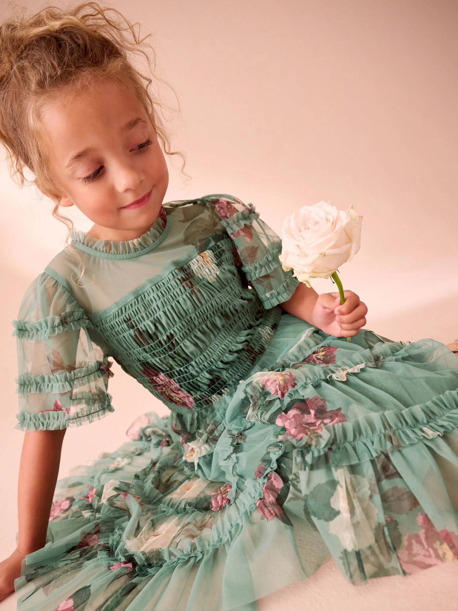 Laura Ashley Smocked Frill Tiered Dress