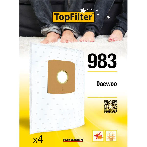 Lot de 4 sacs aspirateur pour Daewoo Premium TopFilter