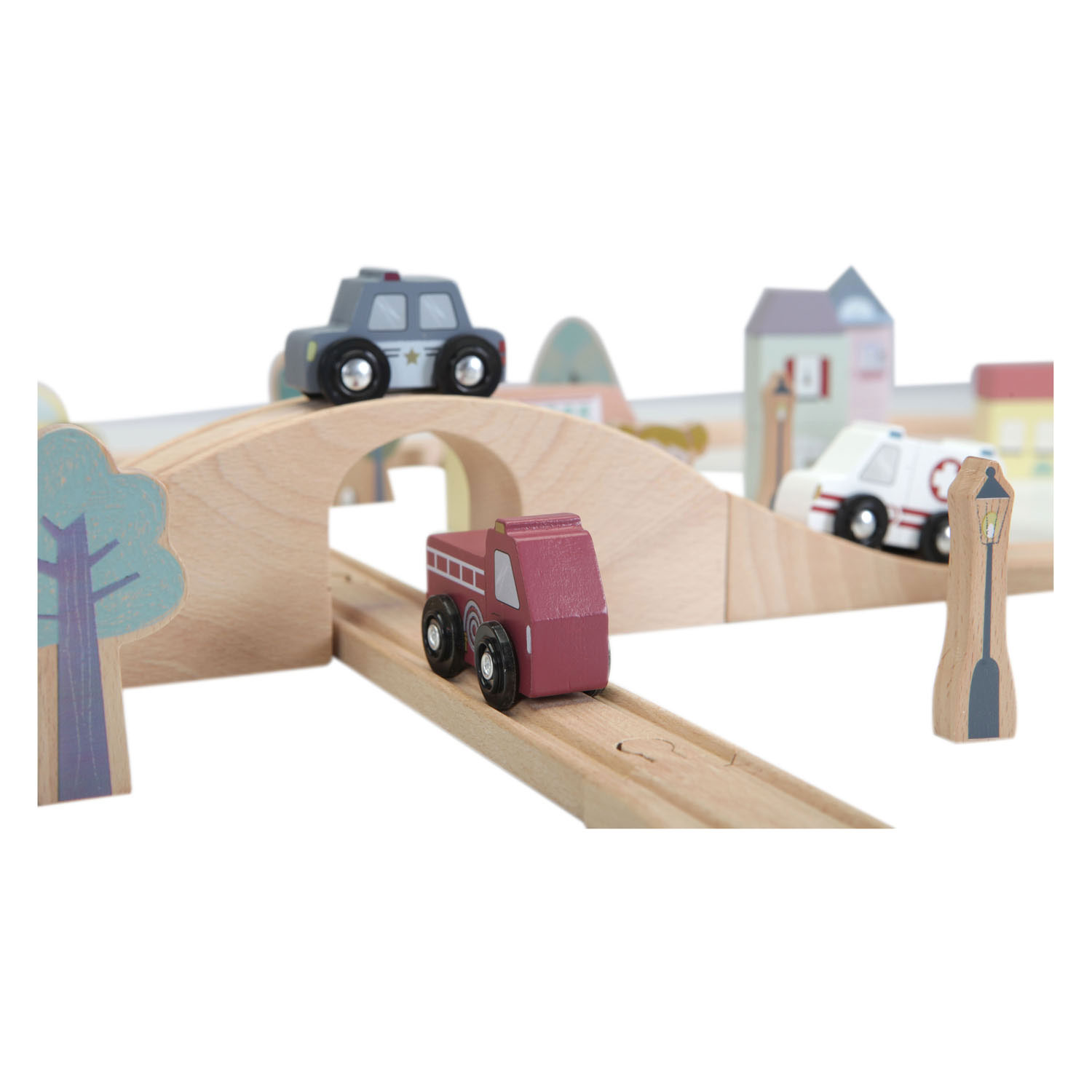 Little Dutch Houten Treinbaan Uitbreidingsset - Garage FSC