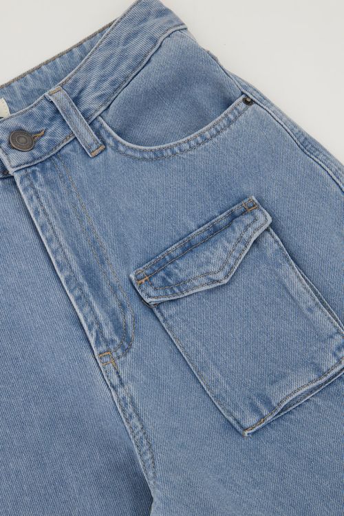 Blauwe denim cargo jeans