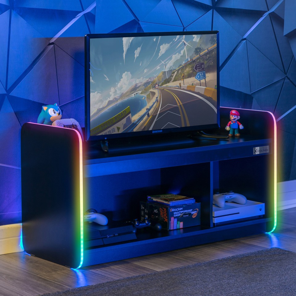 Xrocker Electra Tv Media Cabinet - Black With Black Led