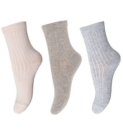 MP Socken - Rib - 3er-Pack - Light Brown Melange