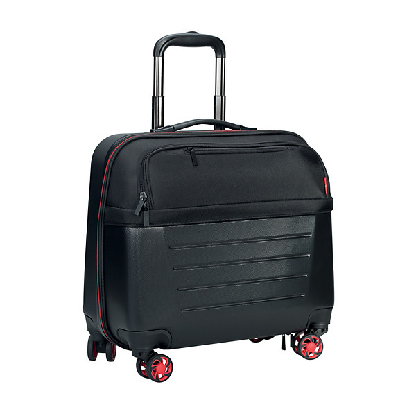 Pilot case 4 roulettes et coque Sign noir et rouge