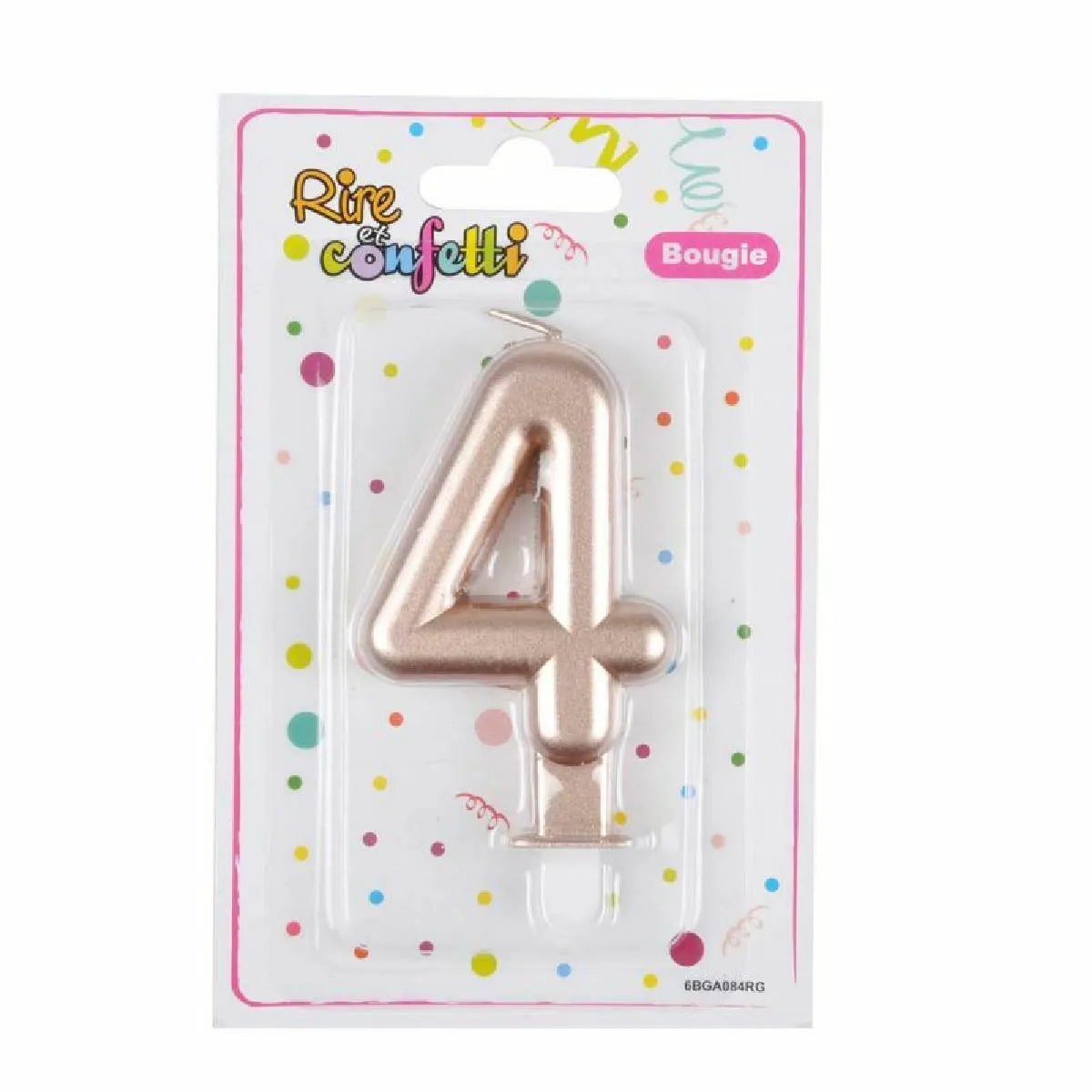 Paris Prix Bougie Anniversaire Chiffre 4 Rose Gold
