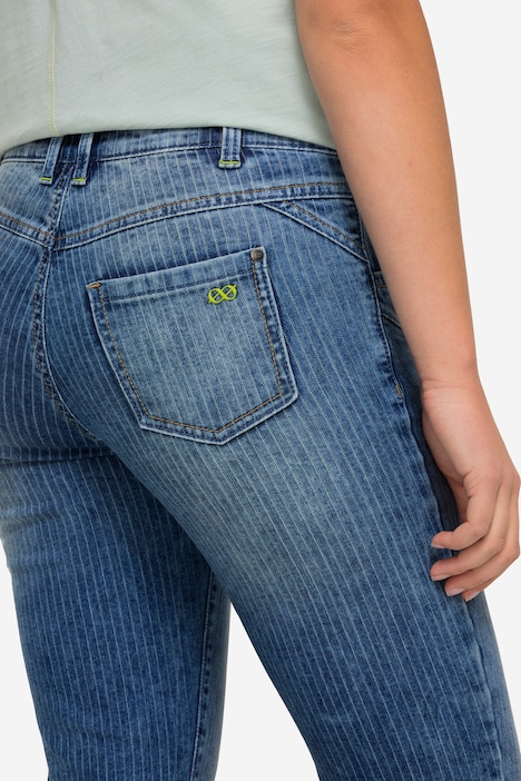 Slimjeans, Streifen, 5-Pocket, mit recyceltem Polyester
