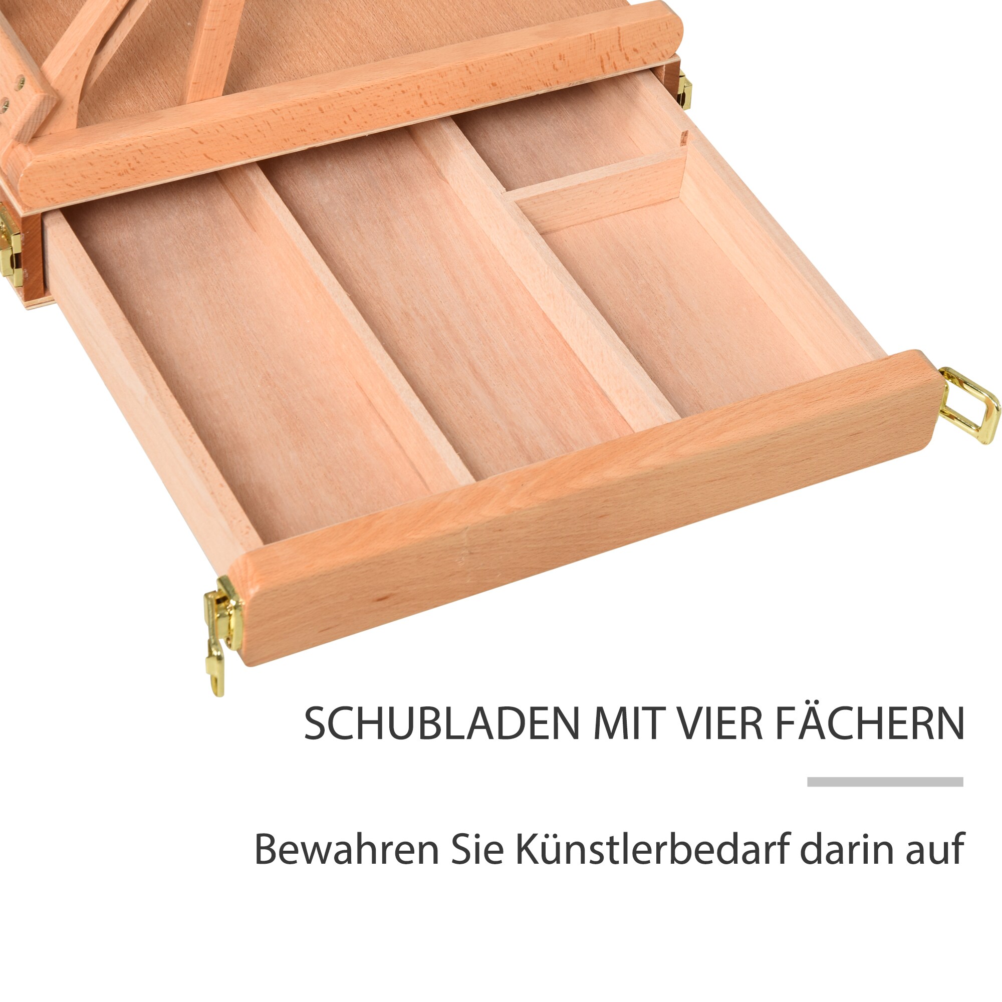 Vinsetto Staffelei mit verstellbaren Winkeln natur 42 x 36 x 12,5-69,9 cm (BxTxH)