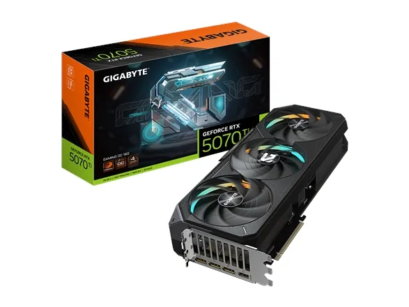 Gigabyte GeForce RTX 5070 Ti GAMING OC 16G - Grafikkort - GeForce RTX 5070 Ti - 16 GB GDDR7 - PCI Express 5.0 - 3 x DisplayPort, HDMI