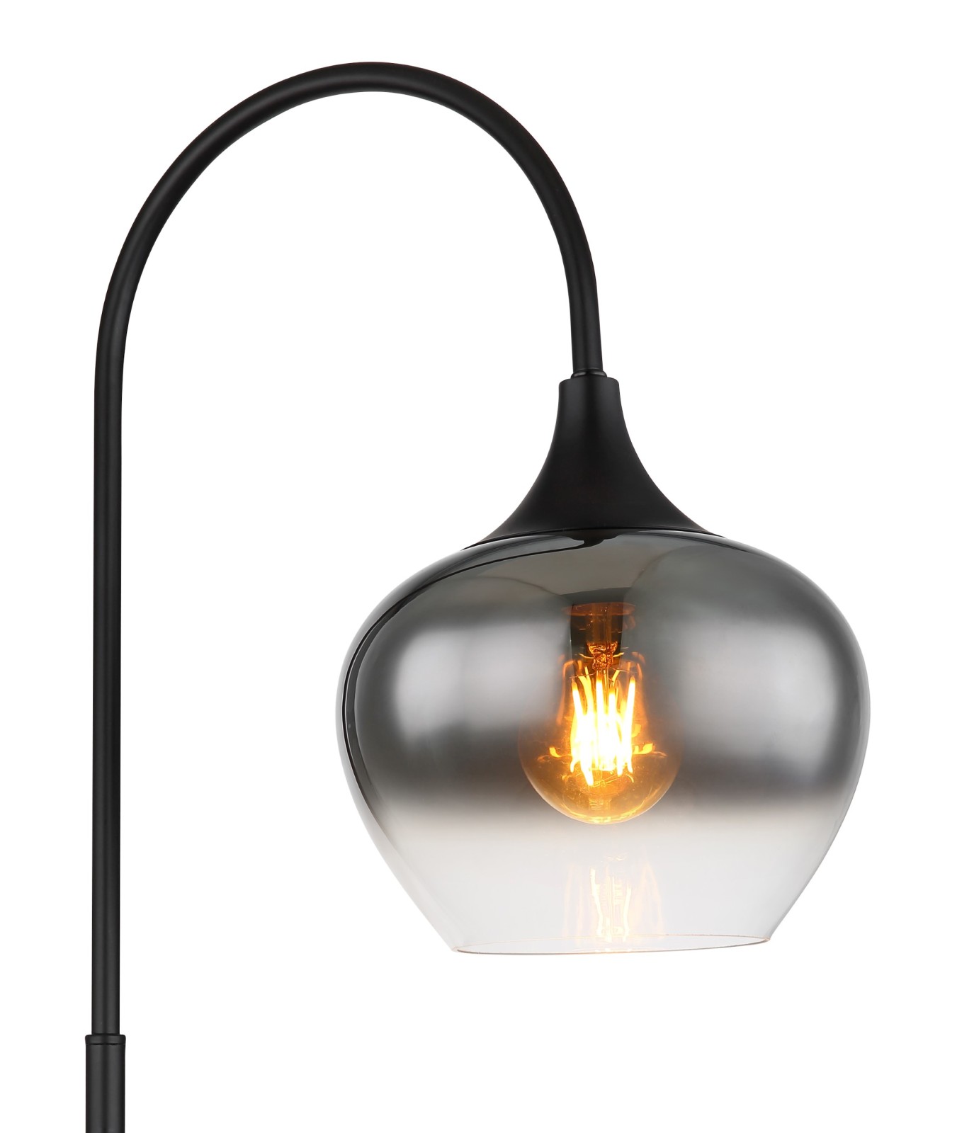 Stehleuchte - schwarz-rauchfarben - Fußtrittschalter - 150 cm