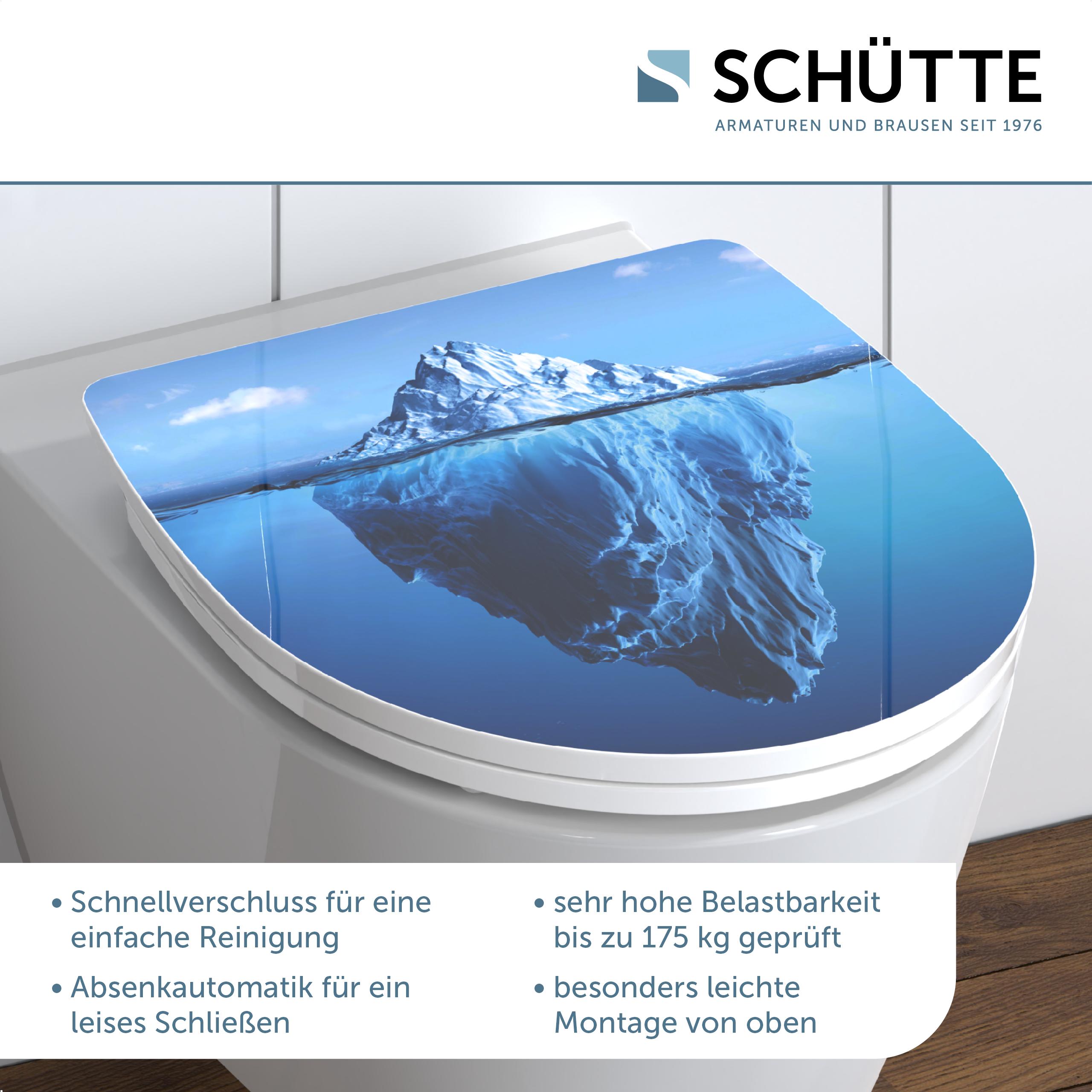 Schütte Duroplast HG WC Sitz ICEBERG, Hochglänzend mit Absenkautomatik und Schnellverschluss