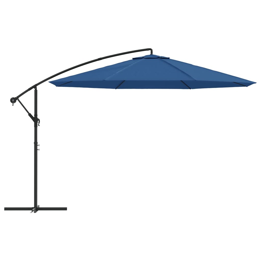 Parasol déporté avec mât en aluminium 350 cm bleu
