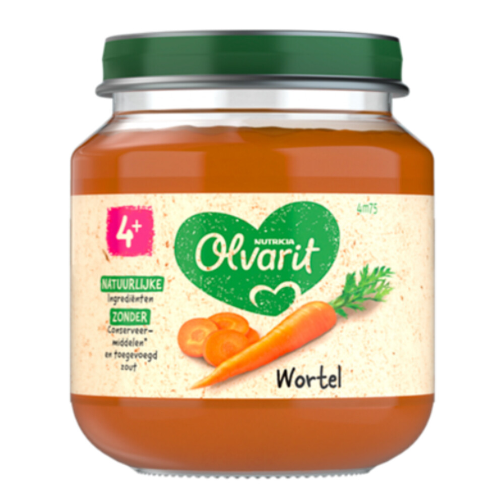 6x Olvarit 1e Groentehapje 4m Wortel125 gr