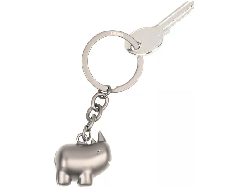 Troika Schlüsselanhänger Happy Rhino Gunmetal Gute-Laune-Nashorn-Anhänger