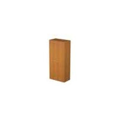 Bibliothèque haute Trend - L80xP44xH180 cm - 2 portes en mélaminé imitation chêne canadien avec serrure - gris