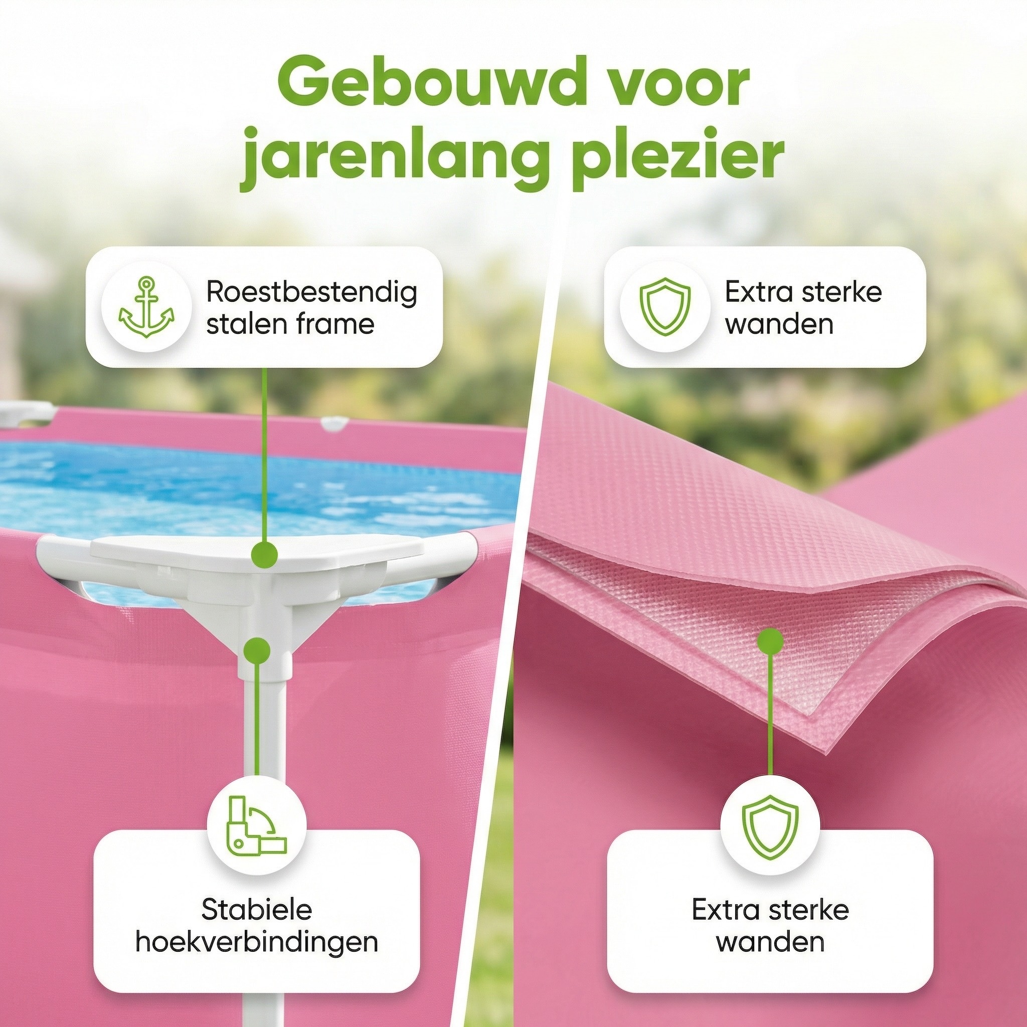 Intex Rechthoekig Frame 220x150x60cm Zwembad - Pink