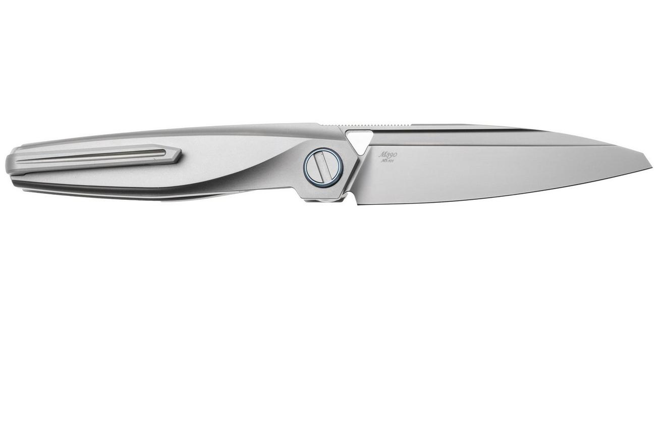 Rike Knife Baidi 13205-2 Bead Blasted Bohler M390, Titanium, Black Carbon Fiber Inlay, zakmes