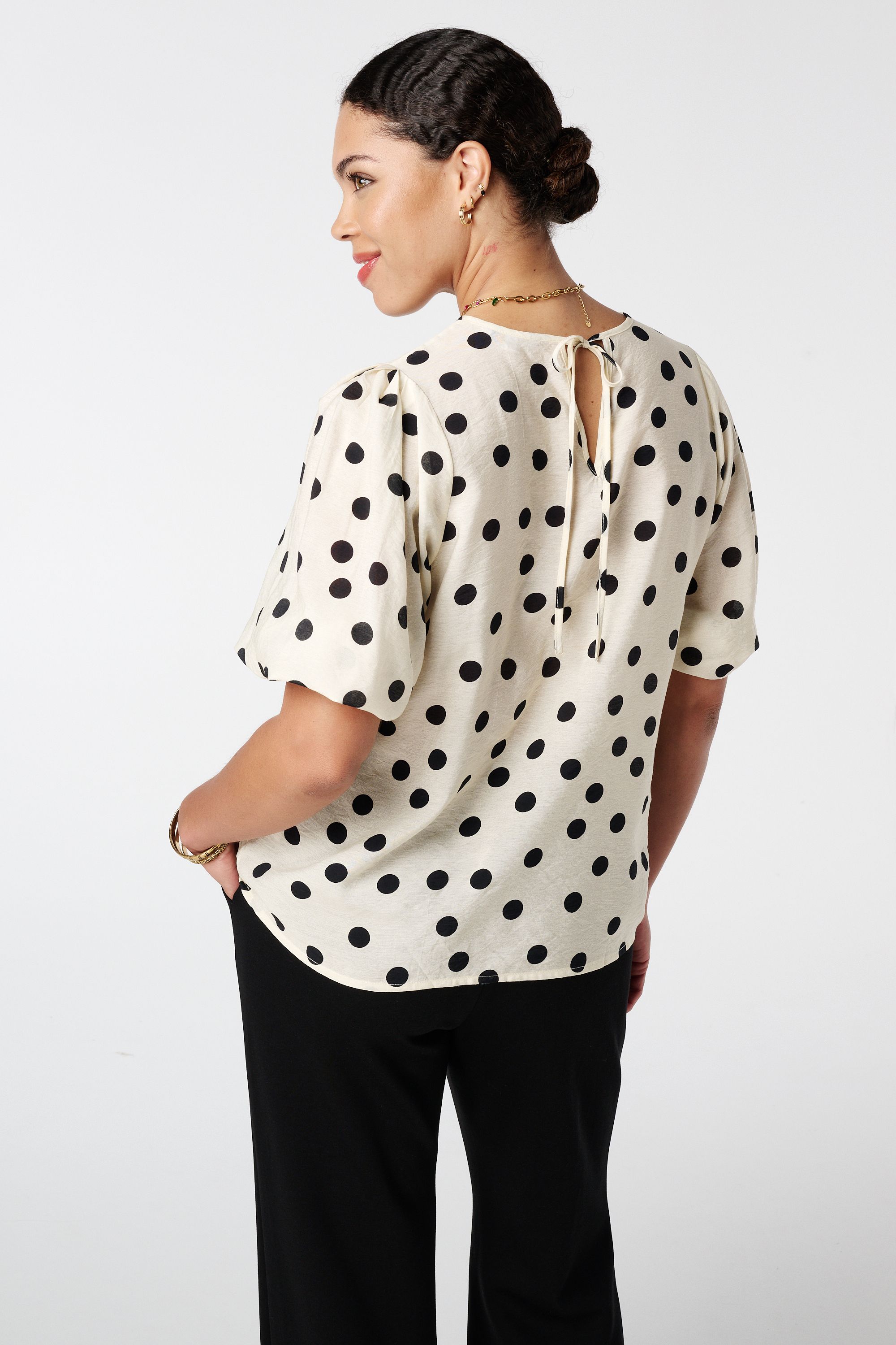 Blouse met stippen Multi Neutraal