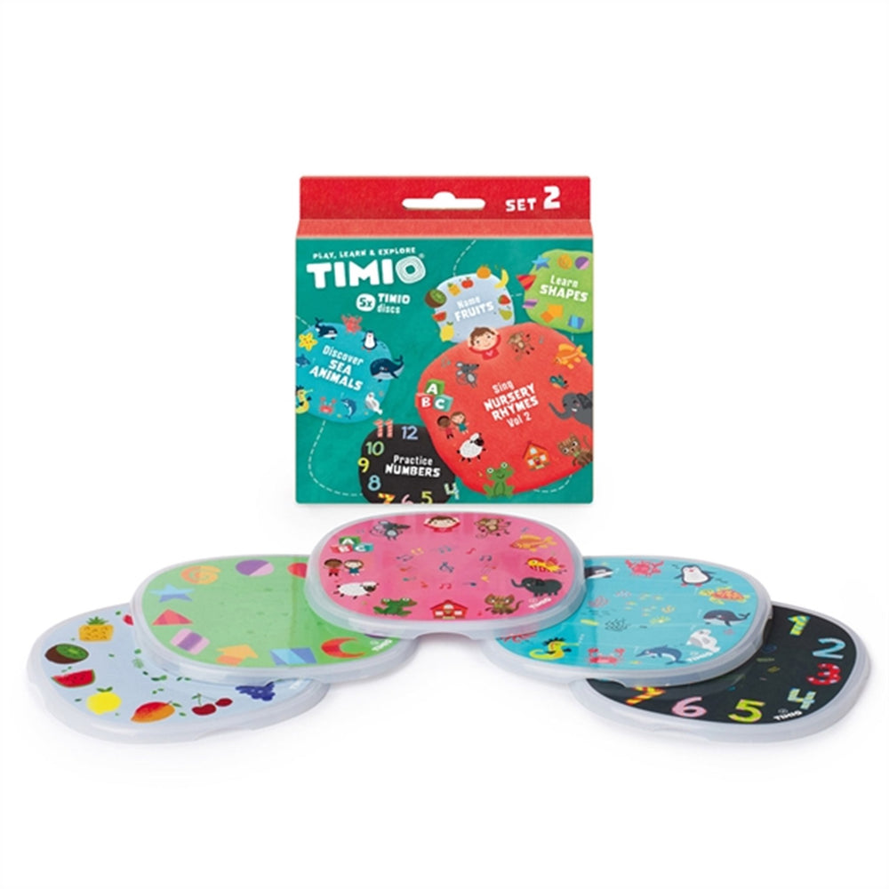Køb TIMIO® Disc Sæt 2 - Tal, Børnesange, Havdyr, Former og Frugter