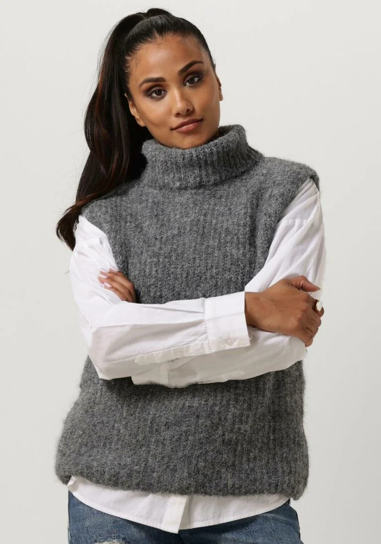 MY ESSENTIAL WARDROBE grijze my essential wardrobe spencer meenamw knit vest
