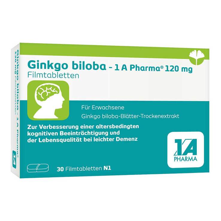 Ginkgo biloba - 1 A Pharma® 120 mg Filmtabletten, 30 St