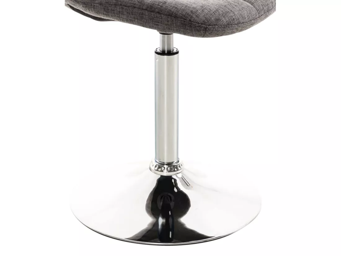 Lot de 2 Chaise de bureau - Tissu & Métal chromé - Gris clair - Emil