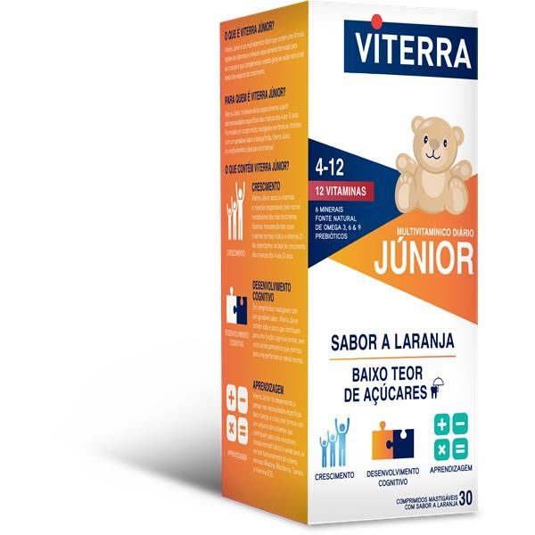 Viterra Júnior 30 Comprimidos Mastigáveis - Multivitamínico Diário