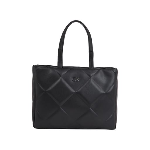Calvin Klein Re-Lock Quilt Skuldertaske, Sort
