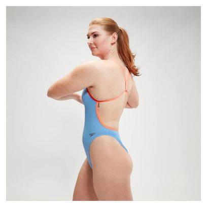 Maillot de Bain Femme Speedo Solid Vback Training Bleu / Orange