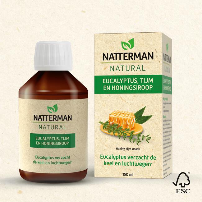Natterman Natural Eucalyptus, Tijm en Honingsiroop 150 ML