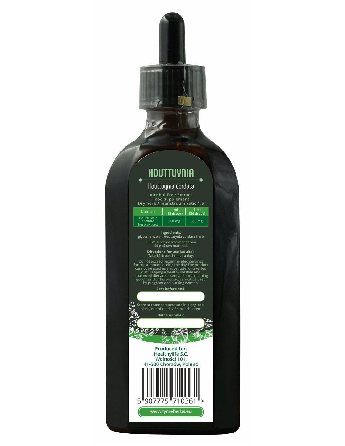 Lymeherbs Houttuynia, Alkoholfreier Extrakt