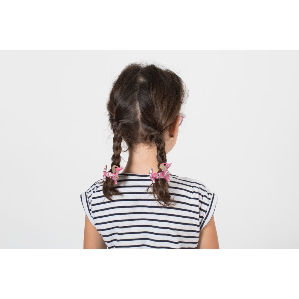 Barrette Basset Violette Rose