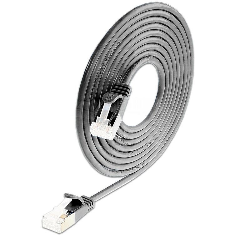 SLIM SL10547 CAT6A patchkabel U/FTP Ø 3.8mm zwart 1 m