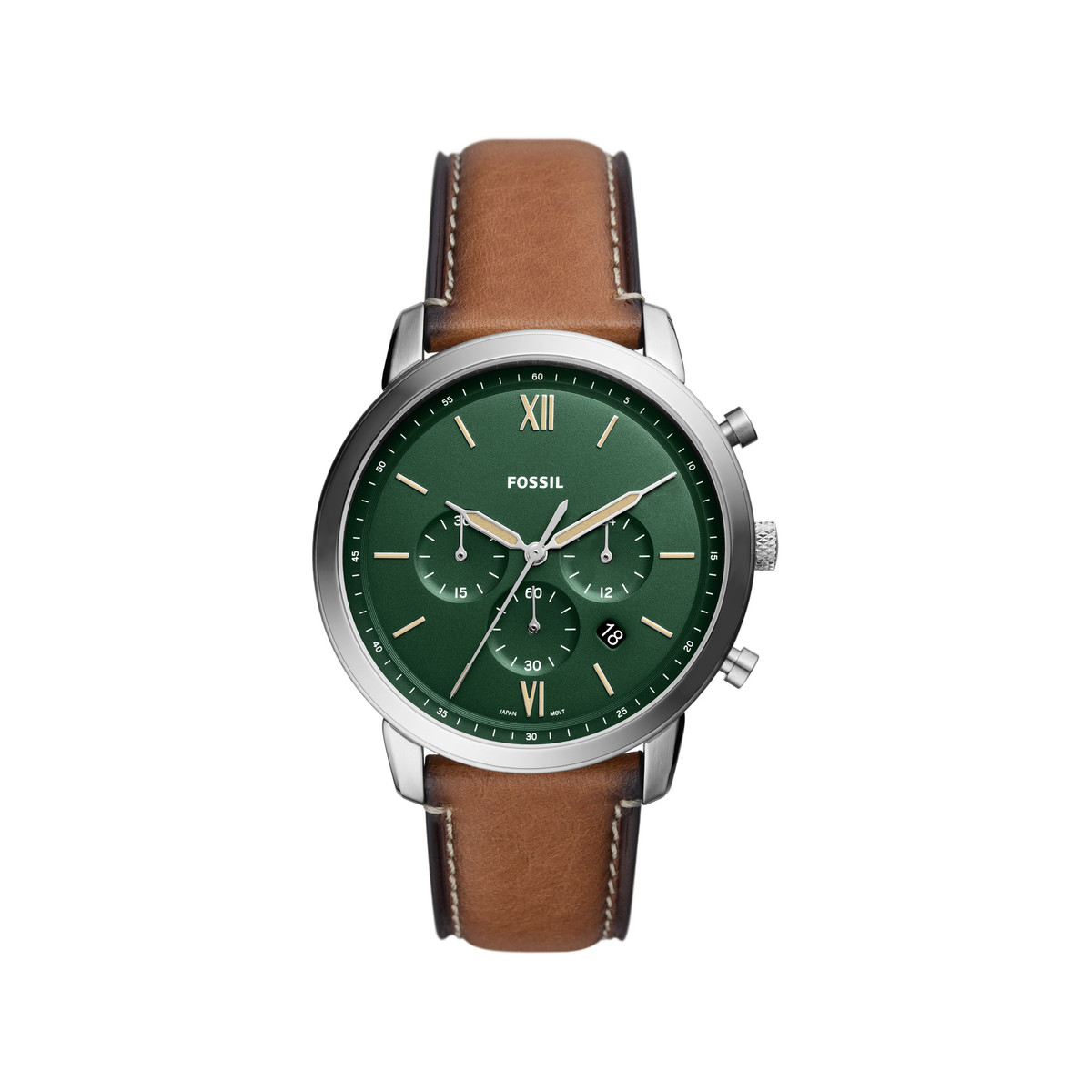 Montre FOSSIL Neutra homme chronographe, bracelet cuir marron