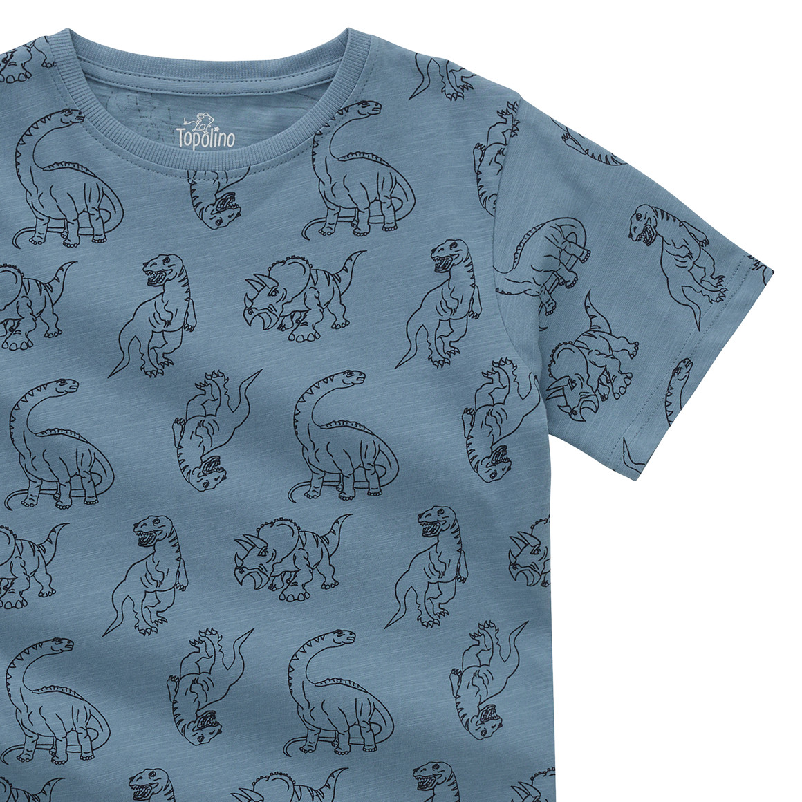 Topolino Jungen T-Shirt mit Dino-Allover petrolblau
