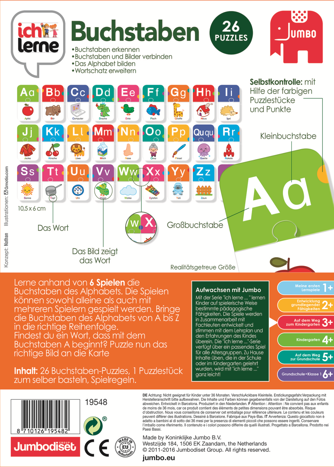 Kinder Lernspiel Alphabet Puzzle Wortschatz Spiel (19548) - Ich lerne Buchstaben