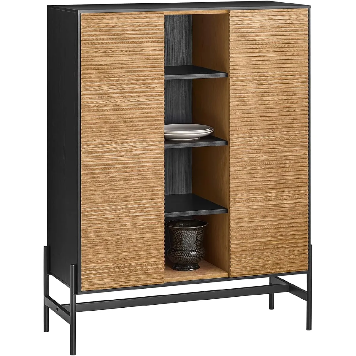 SoBuy Buffet de cuisine - 2 portes, 4 compartiments