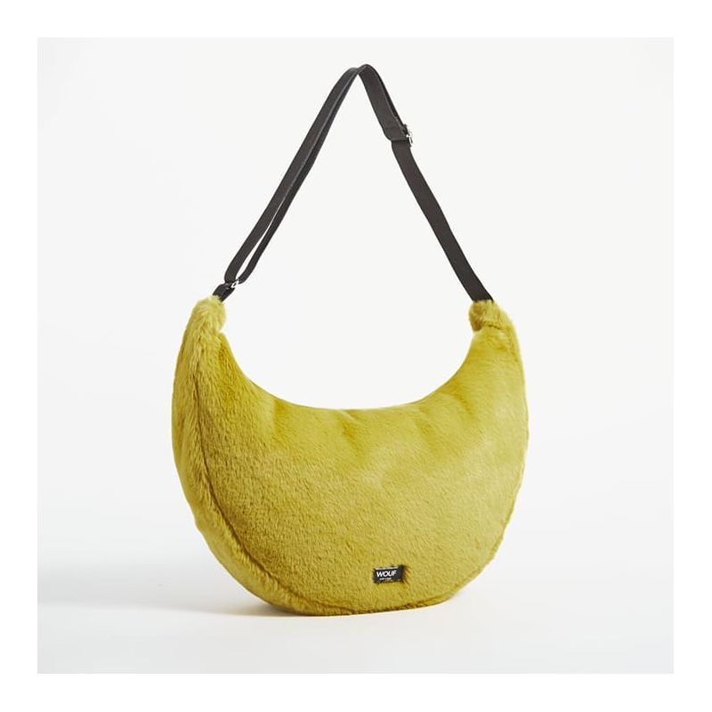 Sac bandoulière L 45 cm en fausse fourrure Foxie