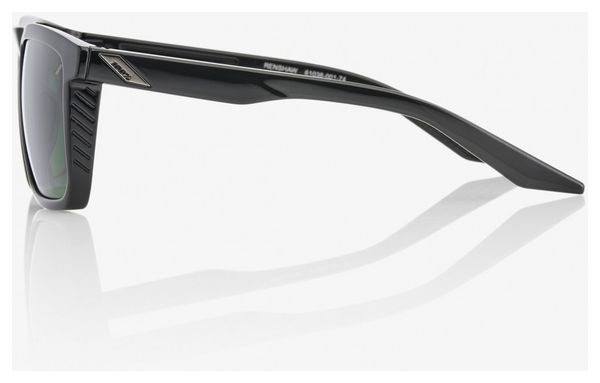 Lunettes 100% Renshaw Gloss Black Grey Green Lens / Noir / Vert