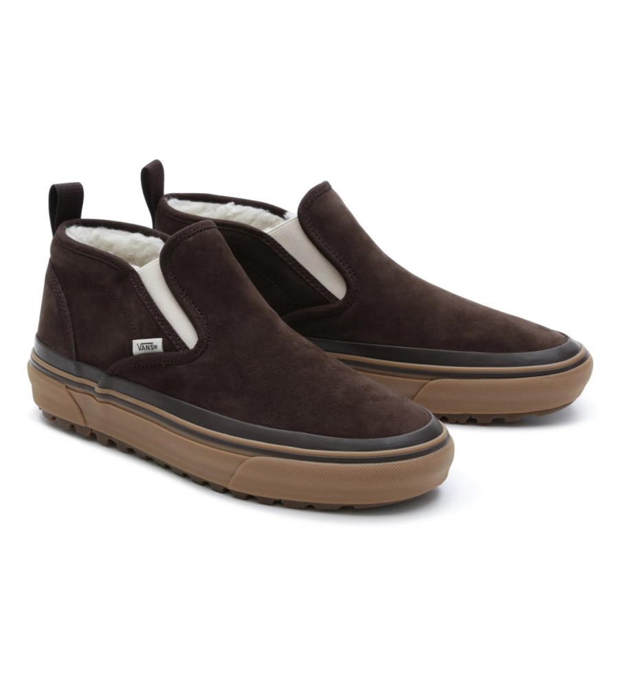 Tênis Vans UA Mid Slip MTE-1 de couro, cor bordô