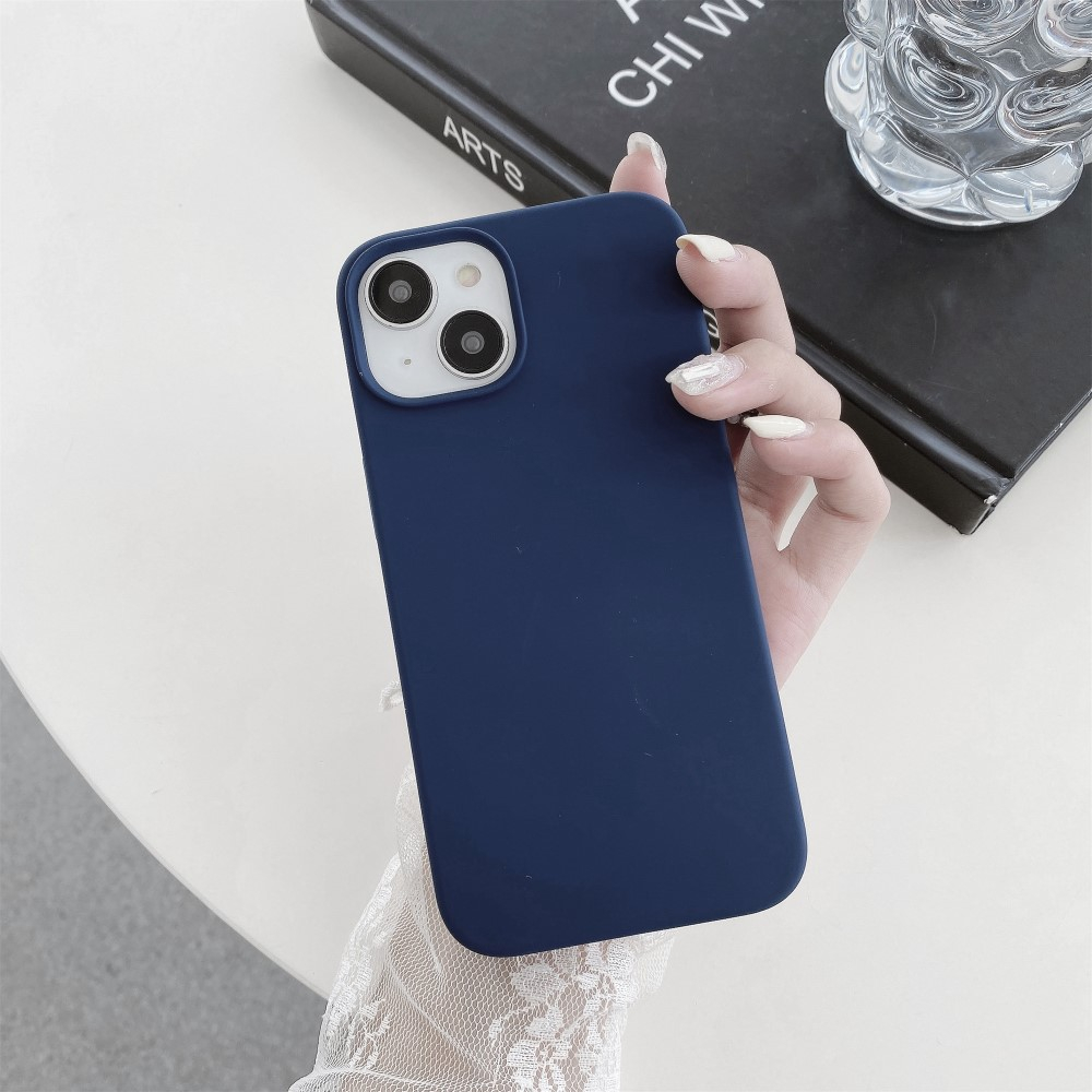 iPhone 15 MagSafe Silikon Case Hülle - Dunkelblau